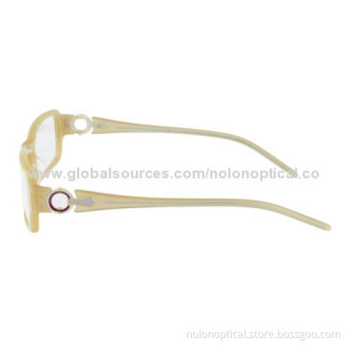 Young Lady Optical Computer Eyeglasses with Transparent Yellow
